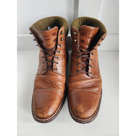 Johnston & Murphy Men’s SZ‎ 10 Forrester Cap Toe Boot Tan Calfskin 27-1776 main image 10